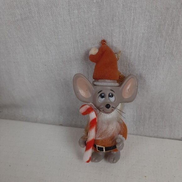 Merry Mice 1979 Vintage 5" Mouse with Red Christmas Santa Suit & Candy Cane - Picture 1 of 12